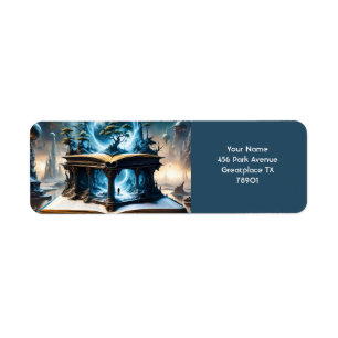 Etiqueta Fantasy Cute Vivid Book Space Winter