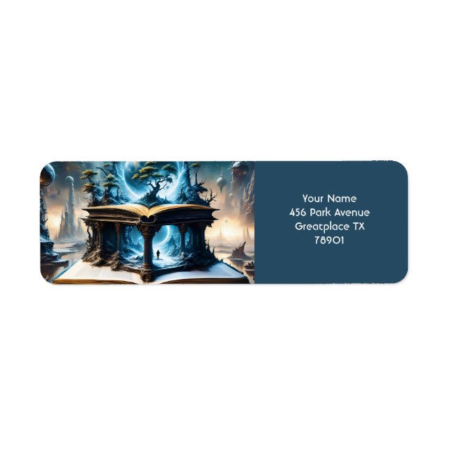 Etiqueta Fantasy Cute Vivid Book Space Winter (Frente)