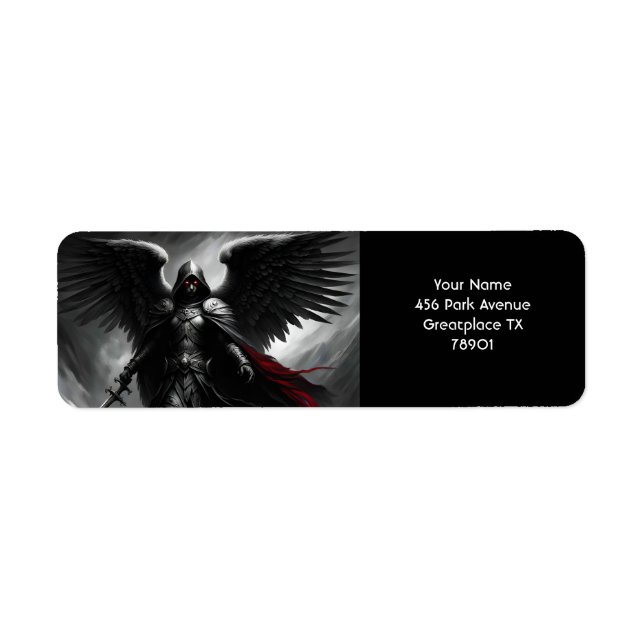 Etiqueta Fantasy Cute Vivid Dark Scary Angel (Frente)