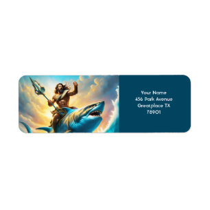 Etiqueta Fantasy Cute Vivid Greek God Shark