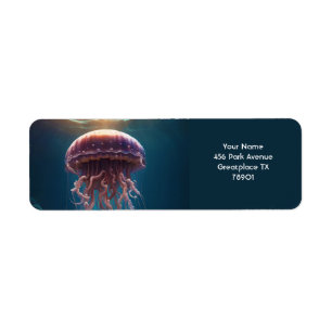 Etiqueta Fantasy Cute Vivid Sea Big Jellyfish