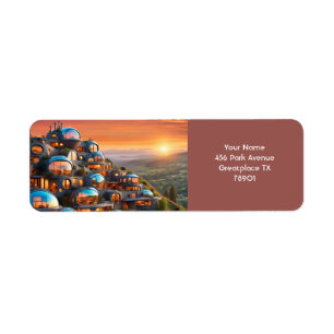 Etiqueta Fantasy Cute Vivid Sunset Colorful Condo