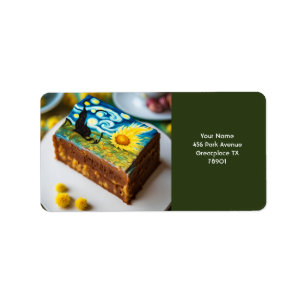 Etiqueta Fantasy Cute Vivid Van Gogh Cake