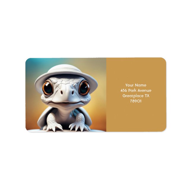 Etiqueta Fantasy Cute Vivit White Lace Turtle (Frente)