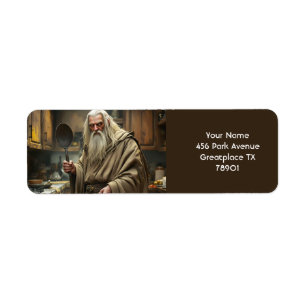 Etiqueta Fantasy Cute Wizard Fría Pan