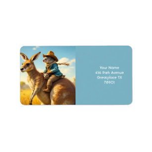 Etiqueta Fantasy Cute Wombat Kangaroo Koala