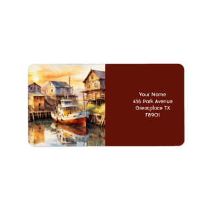 Etiqueta Fantasy Cute Wooshing Trawler