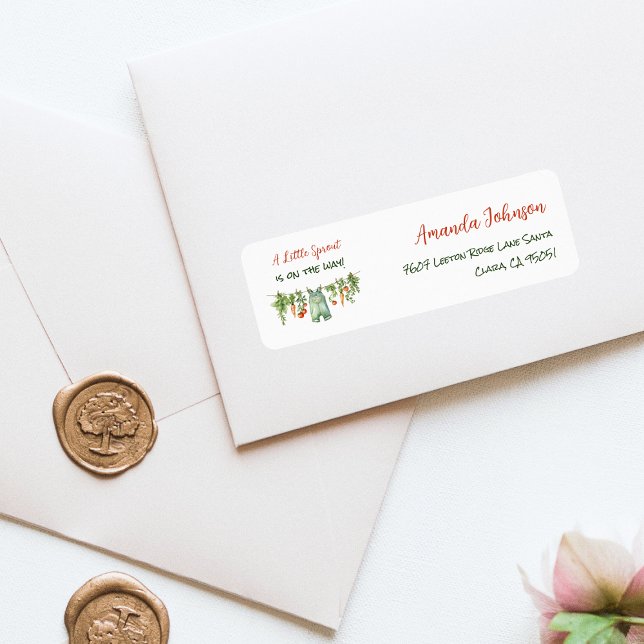 Etiqueta Farm Little Sprout Clothesline Baby Shower Address (Subido por el creador)