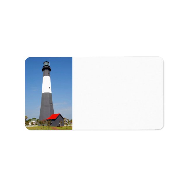 Etiqueta Faro de la isla Tybee (Frente)