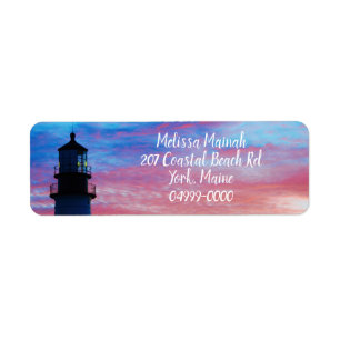 Etiqueta Faro principal de Portland Head Light Sunrise
