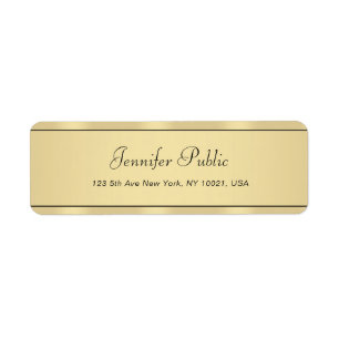 Etiqueta Faux Gold Caligraphy Elegant Modern Hand Script