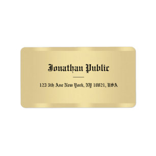 Etiqueta Faux Gold Classic Old Style Font Elegant Template