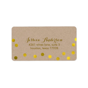 Etiqueta Faux Gold Confetti Dots