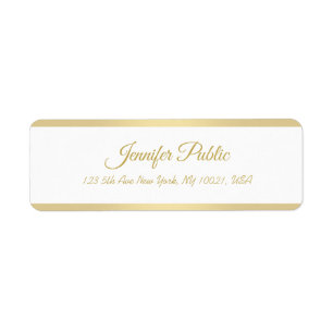 Etiqueta Faux Gold Hand Script Moderno y elegante plantilla