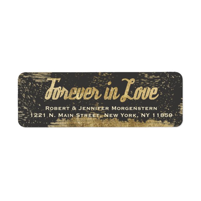 Etiqueta Faux Gold Leaf "Forever in Love" (Frente)