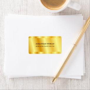 Etiqueta Faux Gold Metallic Look Personalizado Elegante