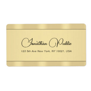 Etiqueta Faux Gold Modern Typography dirección de envío