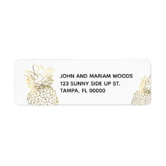 Etiqueta Faux Gold Pineapple Return Address Labs