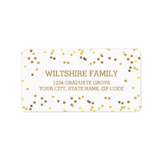 Etiqueta Faux Relieve metalizado dorado Confetti
