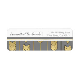 Etiqueta Faux Relieve metalizado Golden Arrows Gray