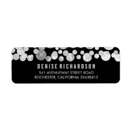 Etiqueta Faux Relieve metalizado plateado Confetti Black