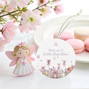 Etiqueta favorita Baby Shower de hadas rosadas