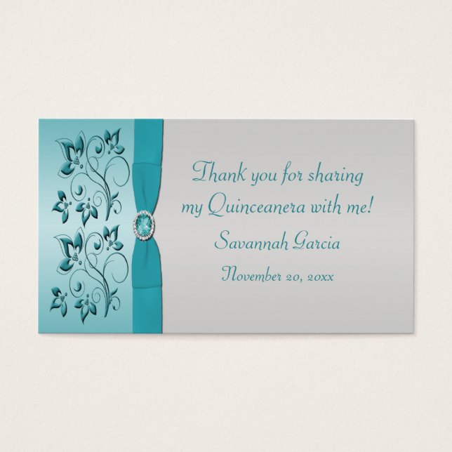 Etiqueta favorita de Aqua y Silver Quinceanera/Swe (Frente)
