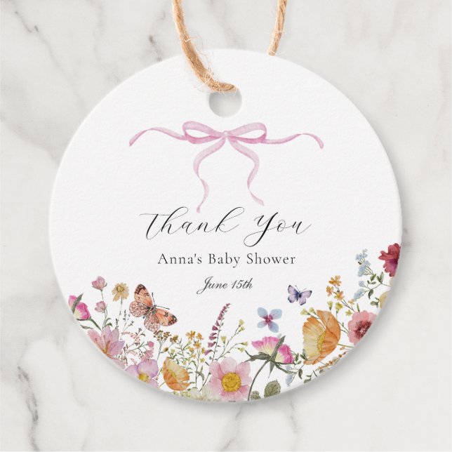 Etiqueta favorita de Baby Shower para flor silvest (Anverso)