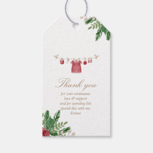 Etiqueta favorita de Baby Shower roja festiva (Rec