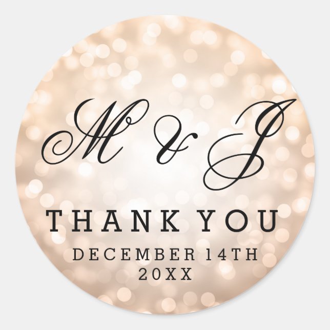 Etiqueta favorita de boda Luces de Purpurina de co (Anverso)