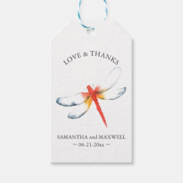Etiqueta favorita de bodas libélula roja