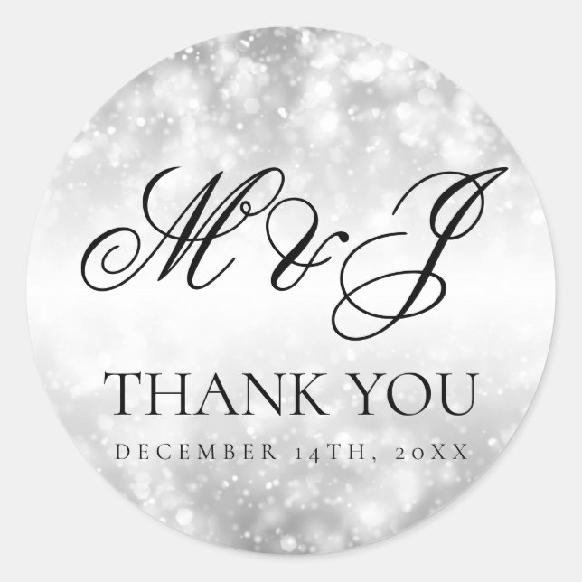 Etiqueta favorita de bodas Luces de verano platead (Anverso)