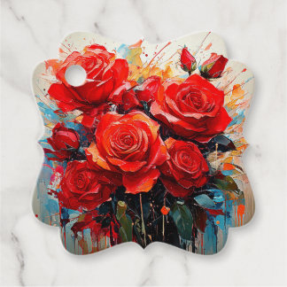 Etiqueta Favorita - Obra de arte de las Rosas Roja