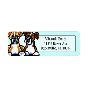 Etiqueta Fawn y Brindle Boxer Studio Aqua
