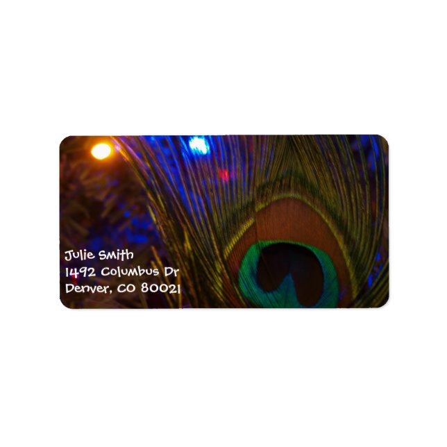 Etiqueta Feather Navidades Peacock (Frente)