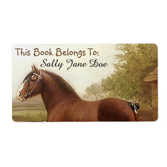 Etiqueta Feathers Clydesdale Borrador de placas para libros (Frente)