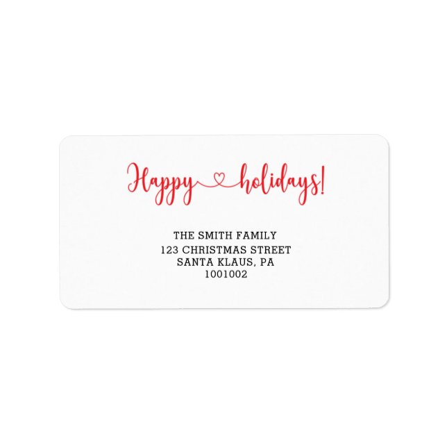 Etiqueta Felices fiestas (Frente)