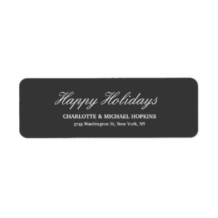 Etiqueta Felices Fiestas Feliz Navidad Gris Oscuro Familia