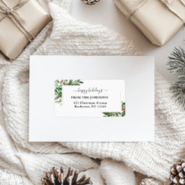 Etiqueta Felices Fiestas - Navidades Clásicos, Rústicos, Fe