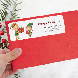 Etiqueta Felices Fiestas Navidades Elfs Mischief