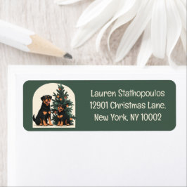 Etiqueta Felices fiestas Rottweiler Dogs