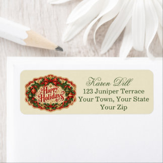 Etiqueta Felices Fiestas Vintage