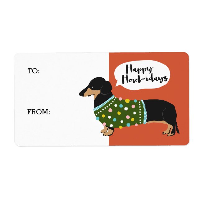 Etiqueta Felices Howl-idays (Frente)