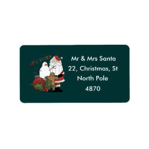 Etiqueta Felices Navidad Santa