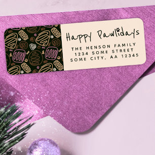 Etiqueta Felices Pawlidays Rosa Una línea Forma Dirección d