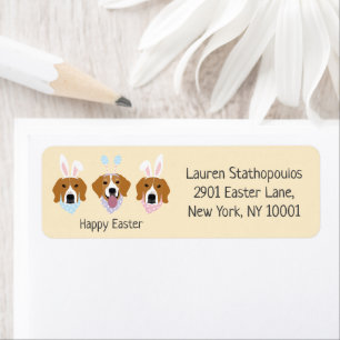 Etiqueta Felices Perros Beagle de Pascua