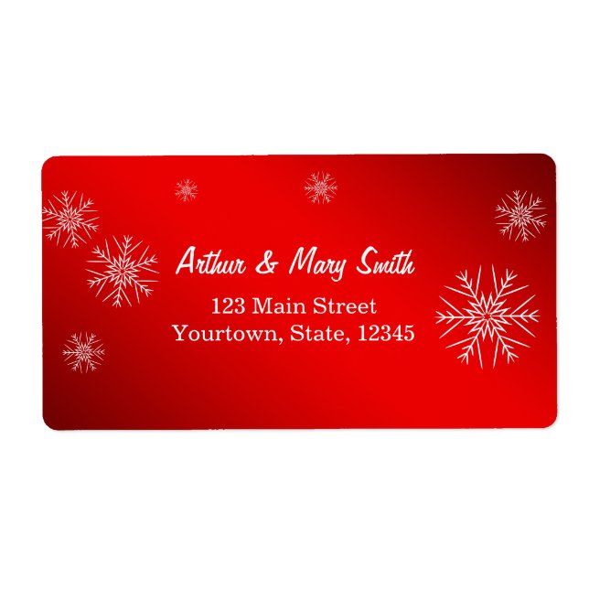 Etiqueta Felices vacaciones con fondo rojo (Frente)