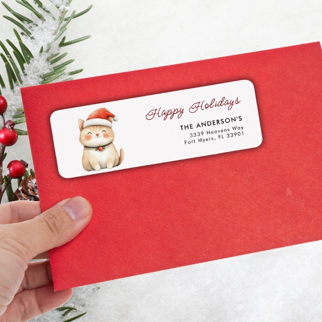 Etiqueta Felices vacaciones Navidades Cuidan la dirección d (Subido por el creador)