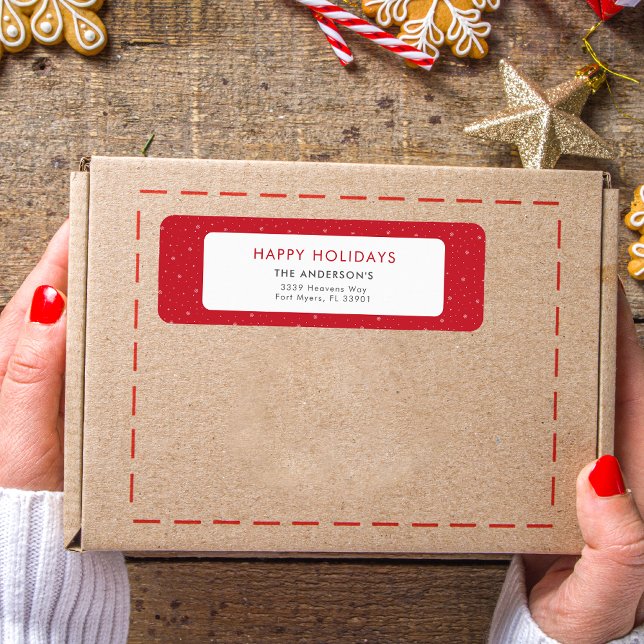 Etiqueta Felices vacaciones Navidades Mínimos Copos de Niev (Subido por el creador)