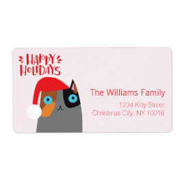 Etiqueta Felices vacaciones - Personalizado de gatos de Nav